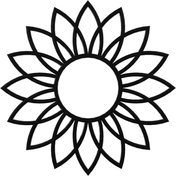 Ekena Millwork Daisy Architectural Grade PVC Pierced Ceiling Medallion, Black, 20"OD x 7"ID x 1/2"P CMPP20DASBL - main